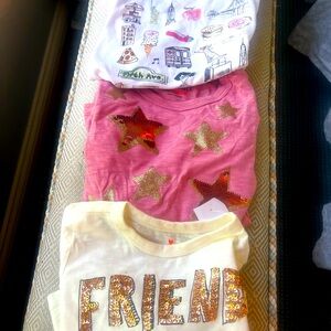 J Crew girls tops 4/5 with Star and Friends Design (3 tops) NWT